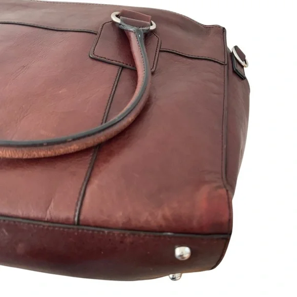 Wilsons Leather Computer Bag Attache 100% Genuine Leather Oxblood Red/Brown - Picture 5 of 13